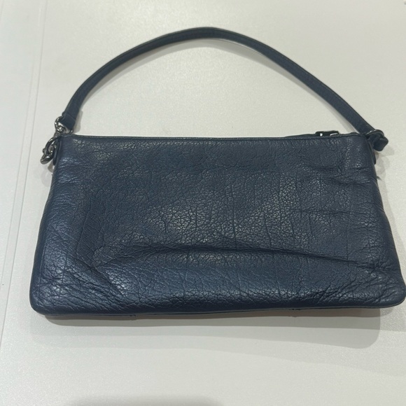 Coach Mickie Blue Metallic Leather Purse Wristlet EUC - Picture 6 of 11